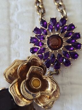 Banana Republic Gold-Tone Multicolored Floral Statement Necklace